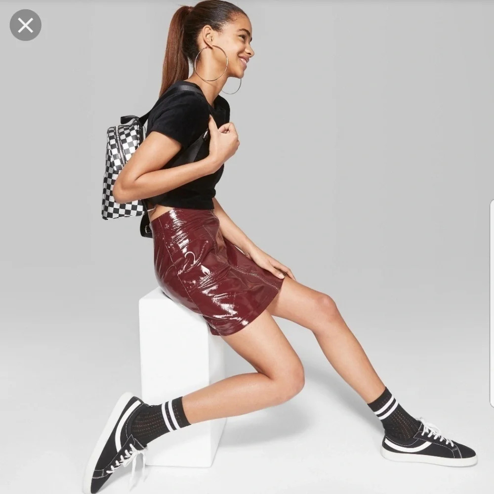 Wild Fable Leather Mini Skirt M